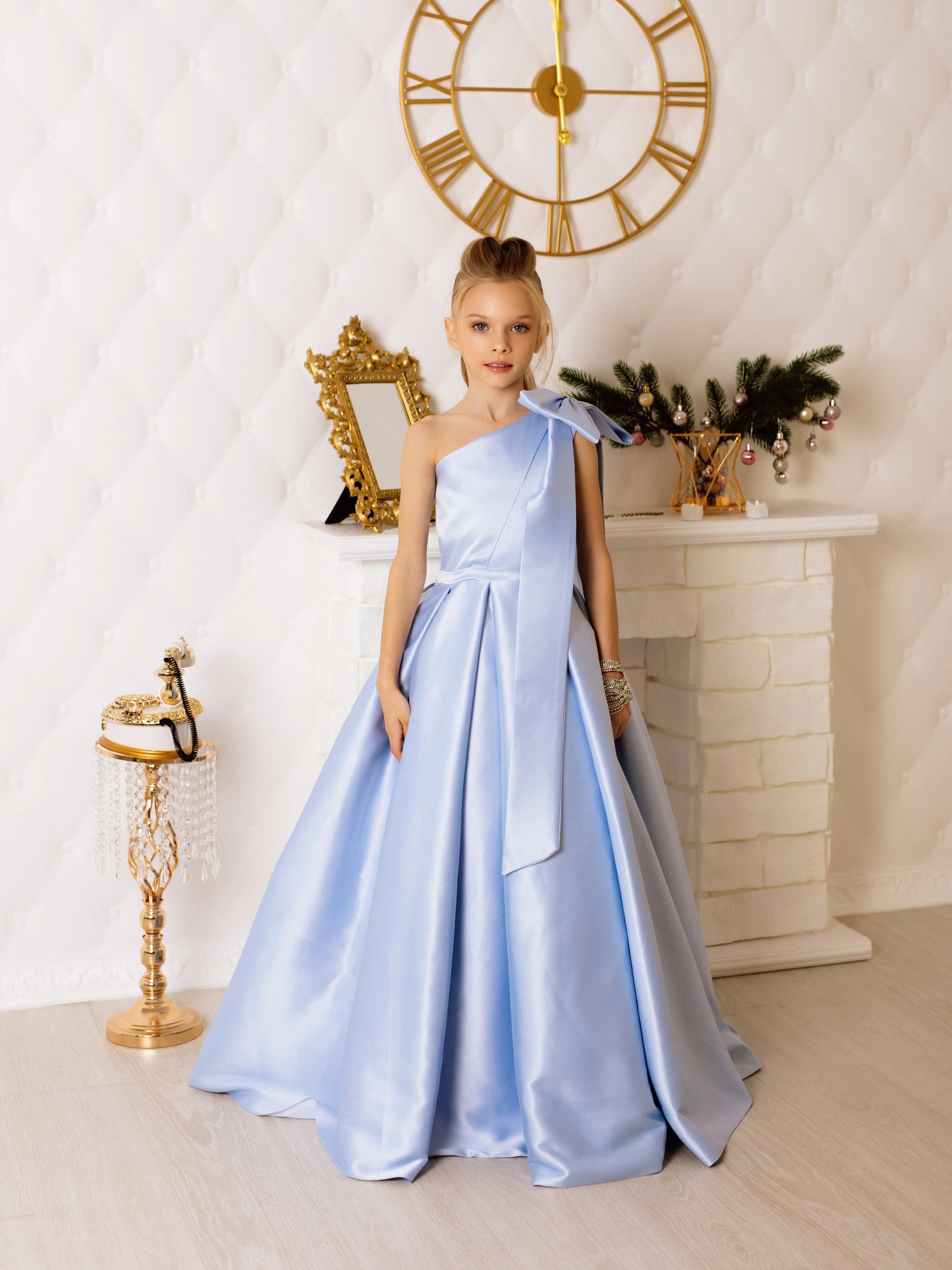 Magnolia satin flower girl dress