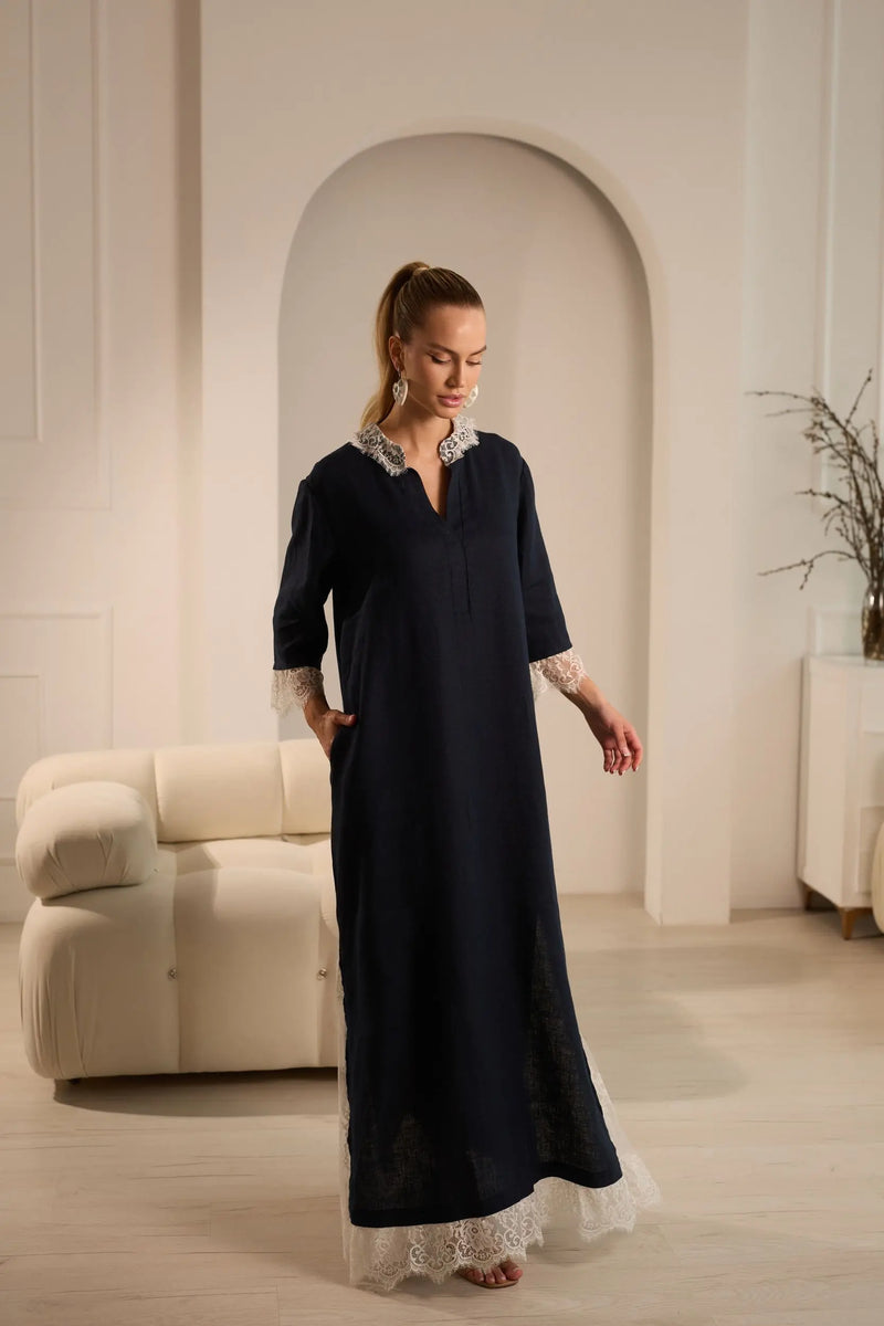 Mystery Elegant Linen Dress