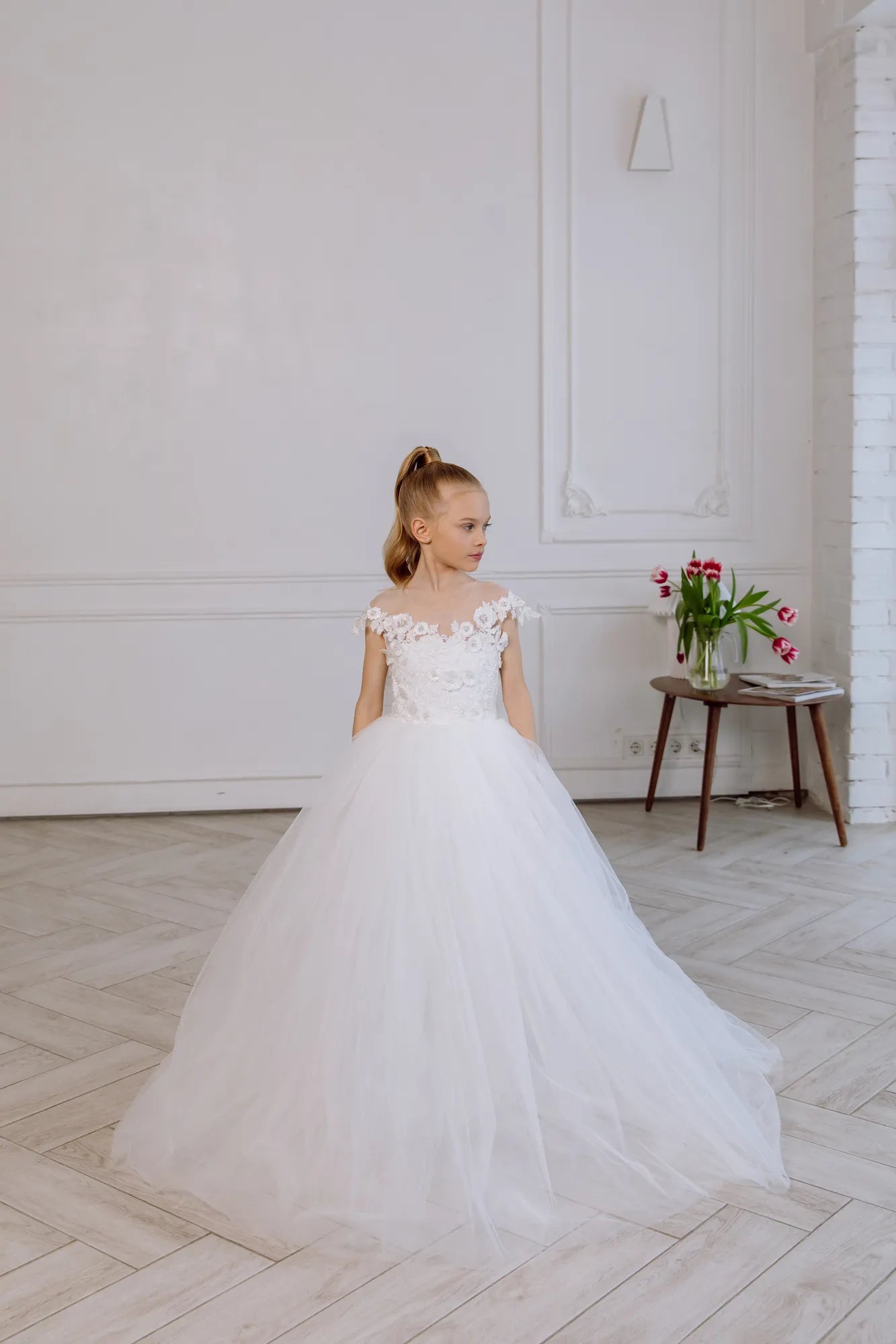 Samantha lace flower girl dress