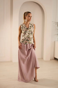 Lumiere Elegant Linen Skirt Set