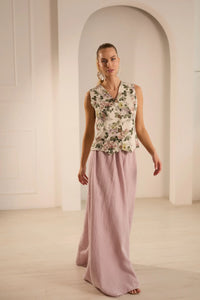 Lumiere Elegant Linen Skirt Set
