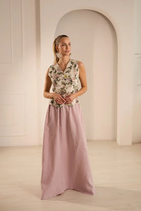 Lumiere Elegant Linen Skirt Set
