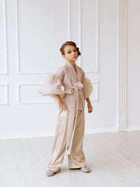 Organza suit for girls with trousers