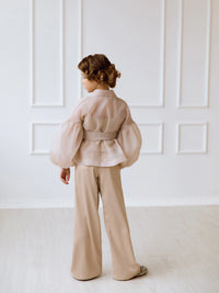 Organza suit for girls with trousers