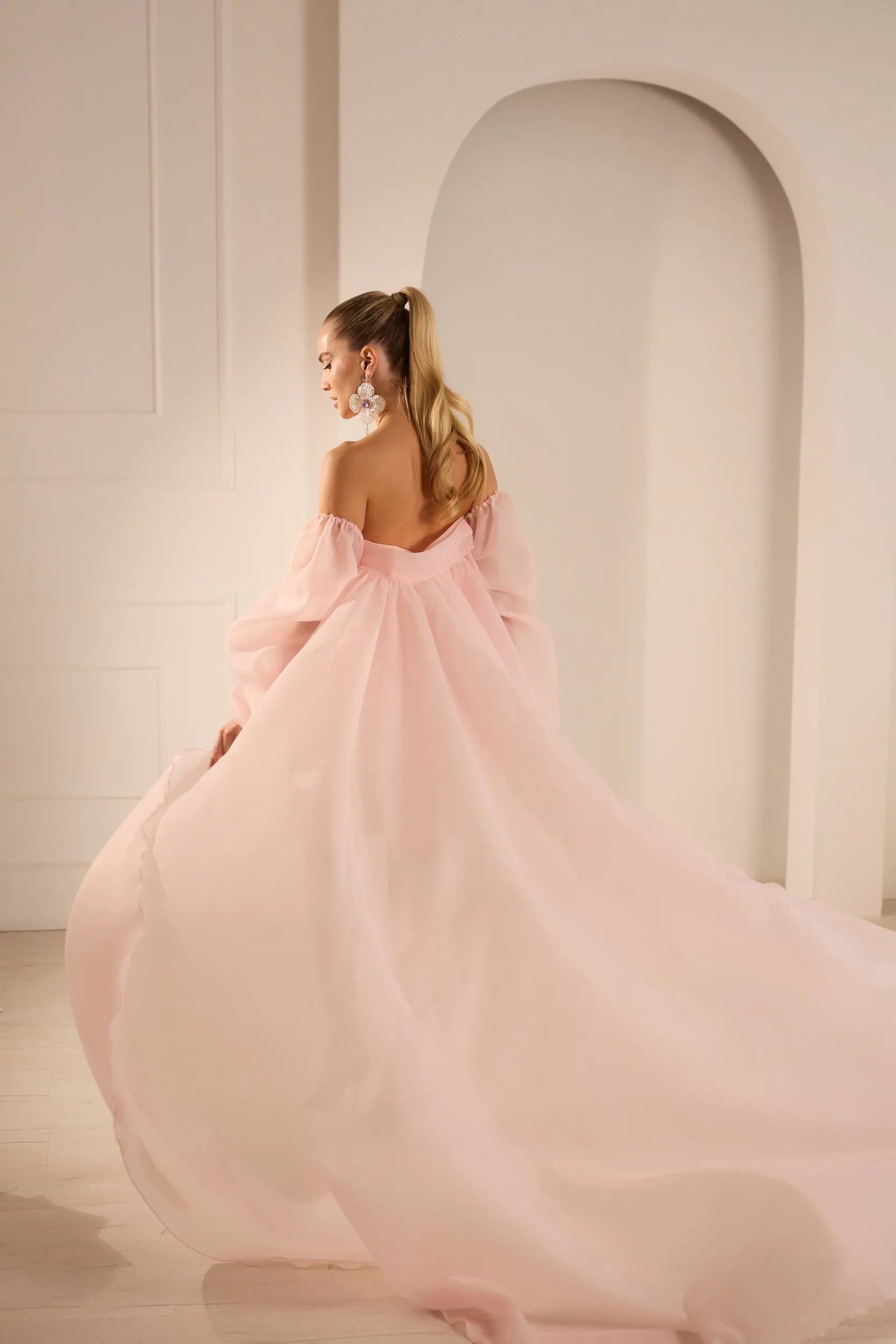 Barbie Elegant High-Low Mini Dress With Train