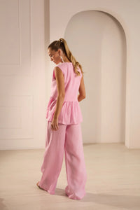 Ibiza Linen Two-Piece Set With Pants