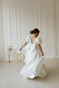 Dafna satin flower girl dress