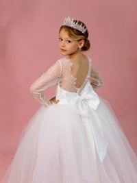 Julia satin flower girl dress