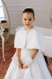 Adelina satin flower girl dress