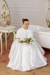 Adelina satin flower girl dress