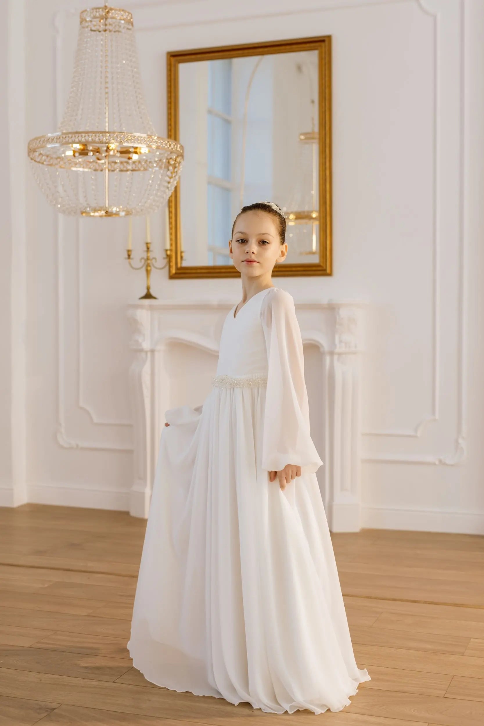 Nina chiffon flower girl dress