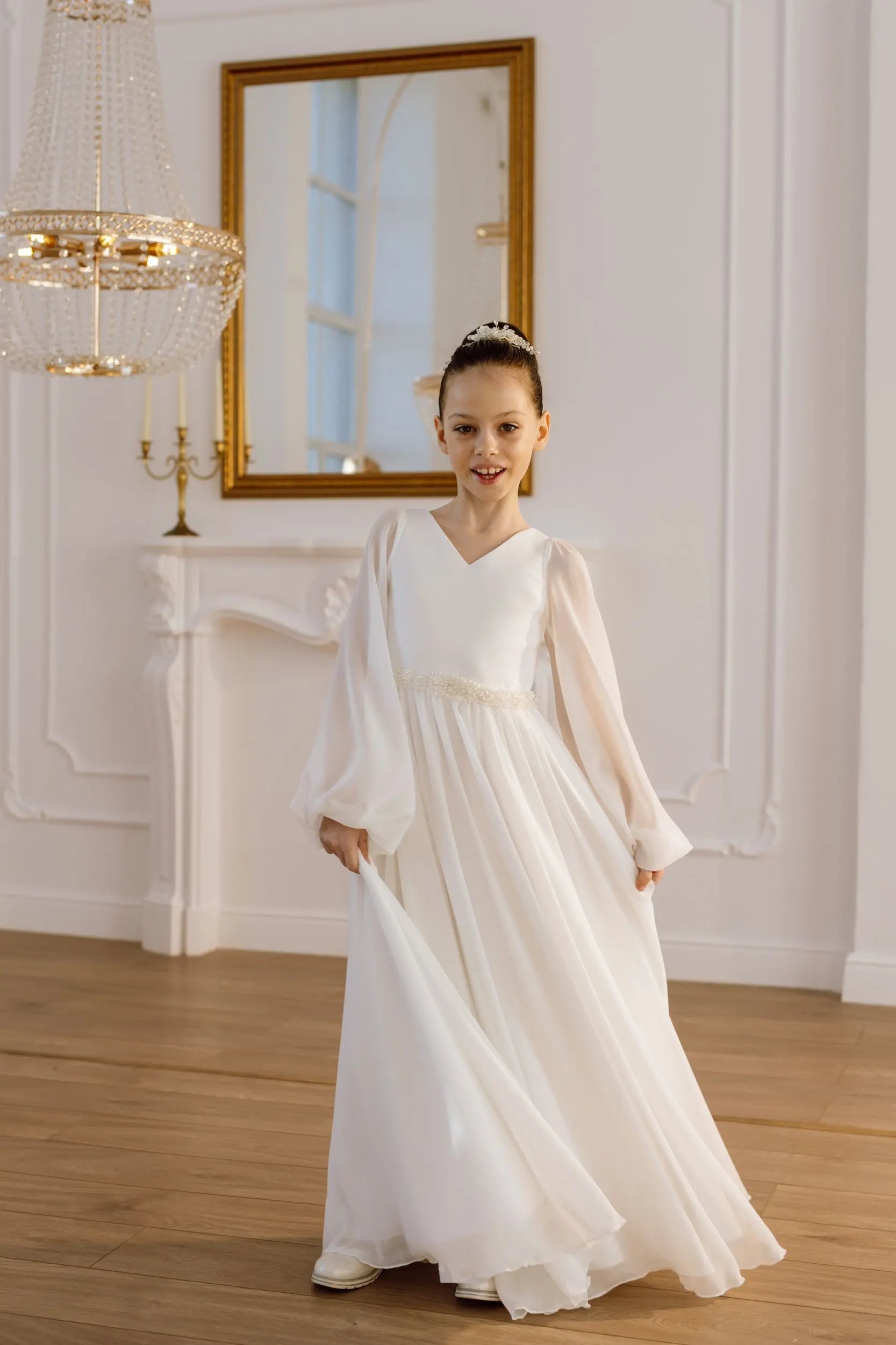 Nina chiffon flower girl dress