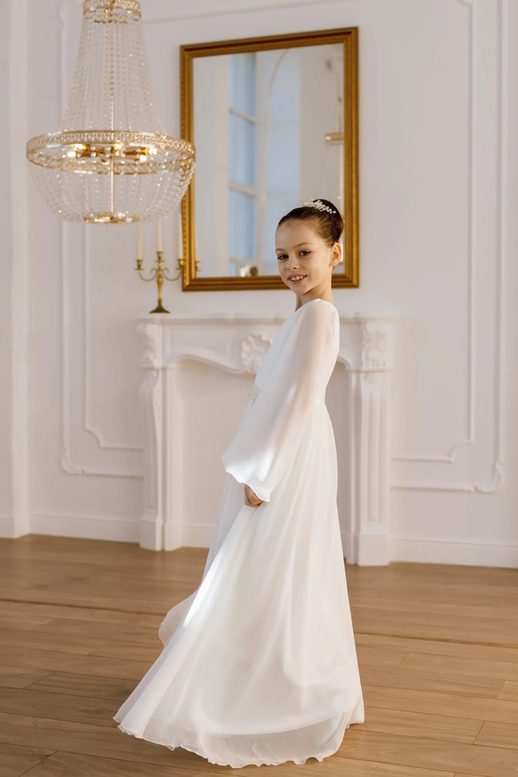 Nina chiffon flower girl dress