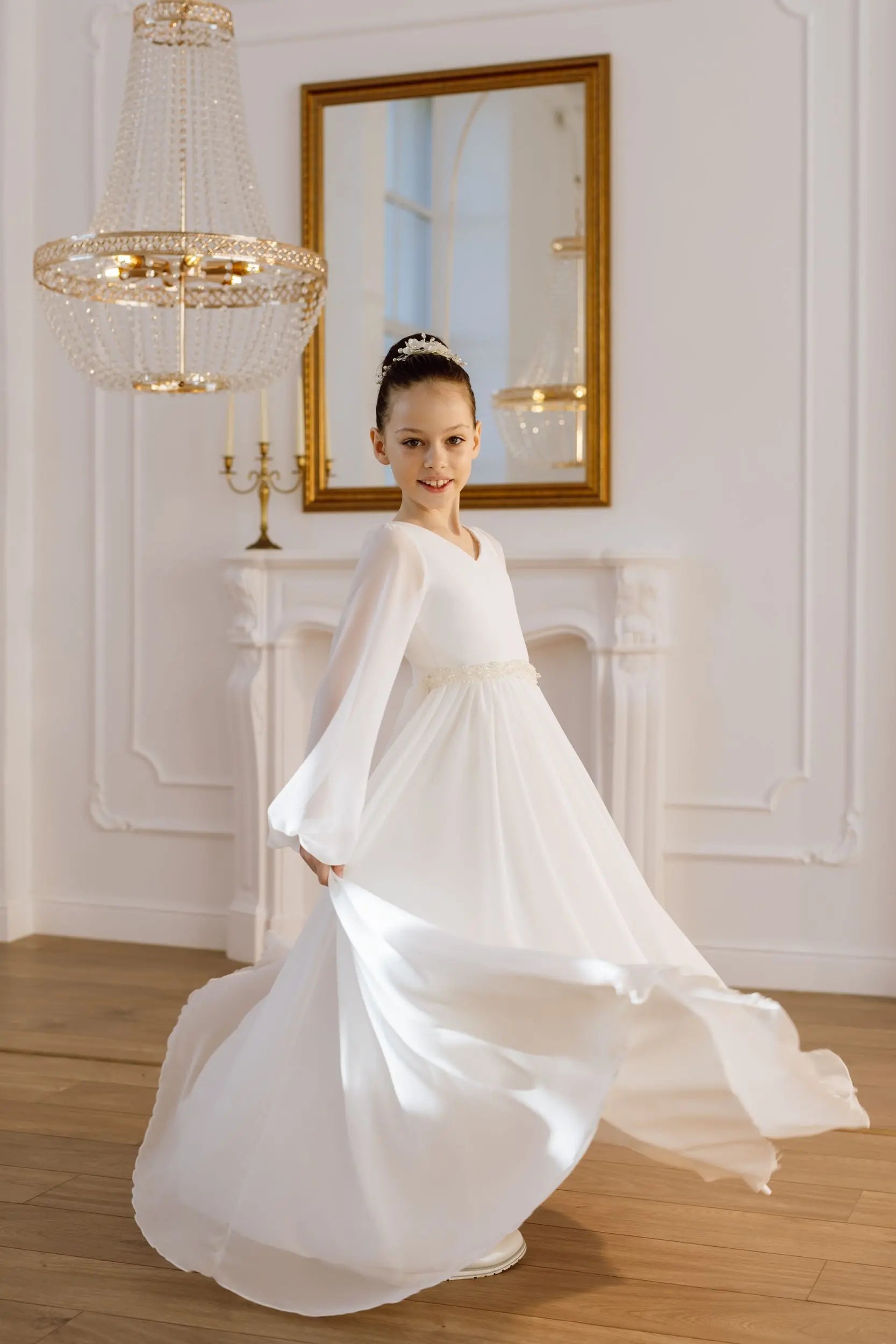 Nina chiffon flower girl dress