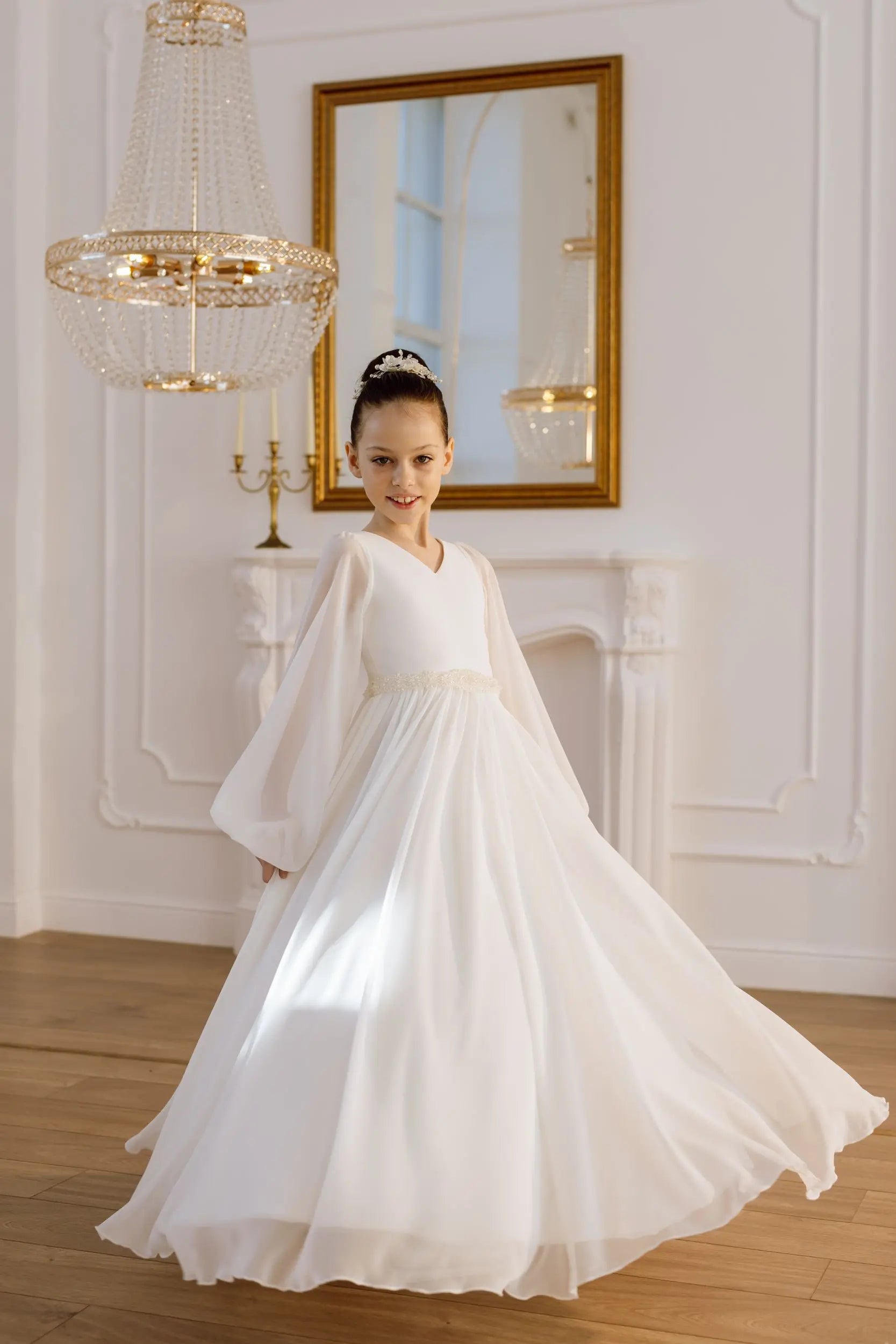 Nina chiffon flower girl dress