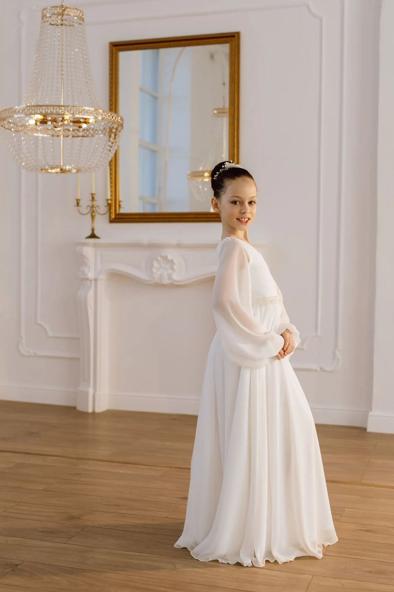 Nina chiffon flower girl dress