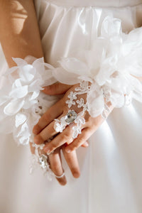 Adelina satin flower girl dress
