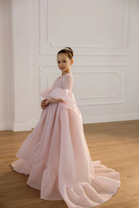 Valentina satin flower girl dress