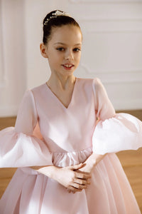 Valentina satin flower girl dress