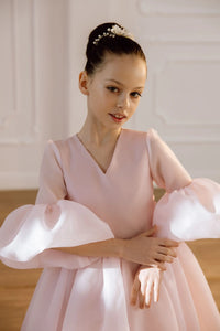 Valentina satin flower girl dress