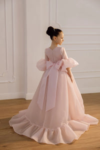 Valentina satin flower girl dress