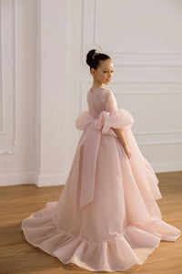 Valentina satin flower girl dress