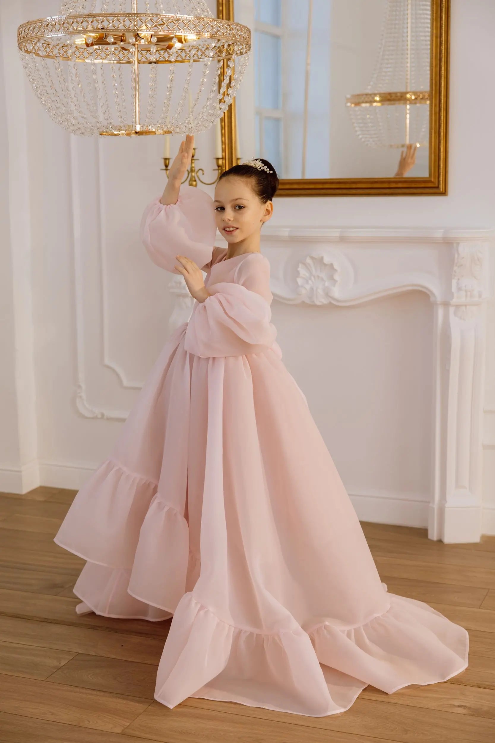 Valentina satin flower girl dress