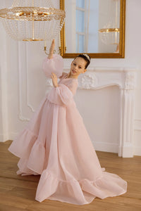 Valentina satin flower girl dress