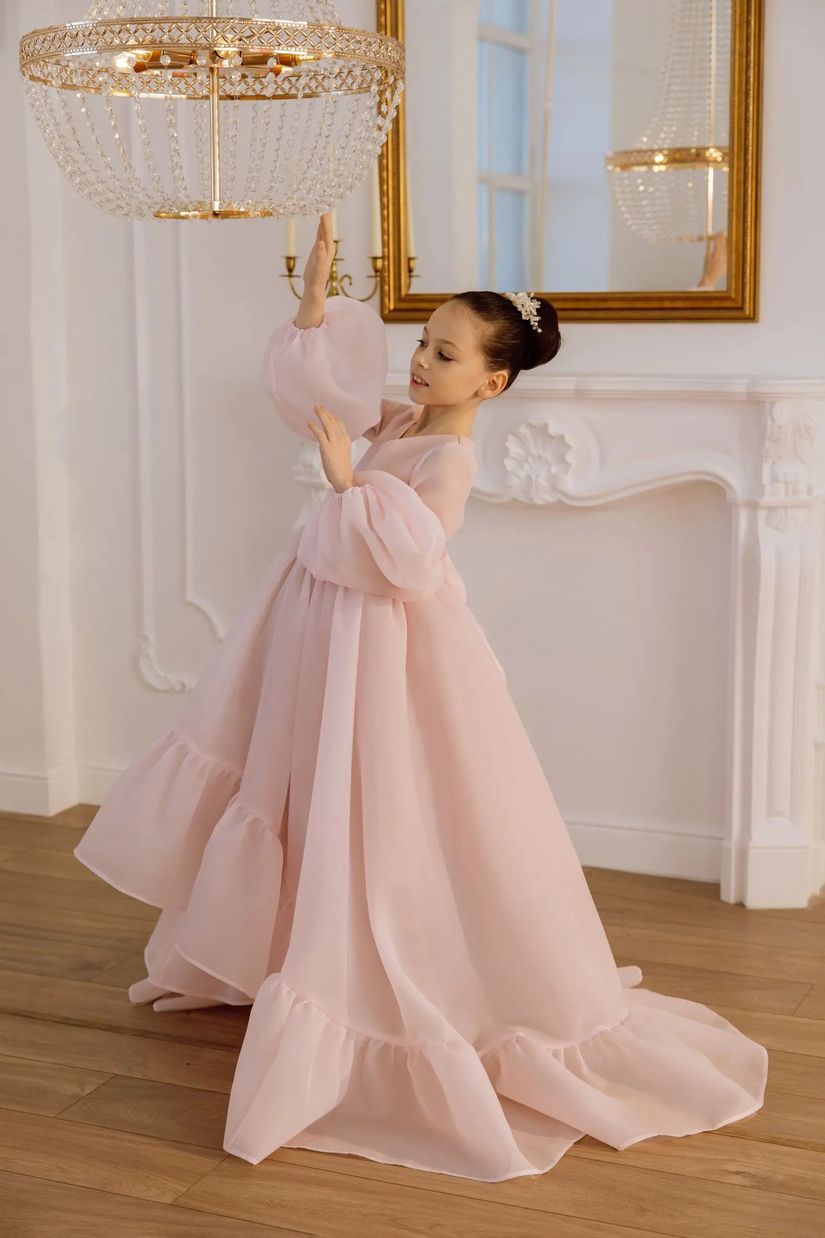 Valentina satin flower girl dress