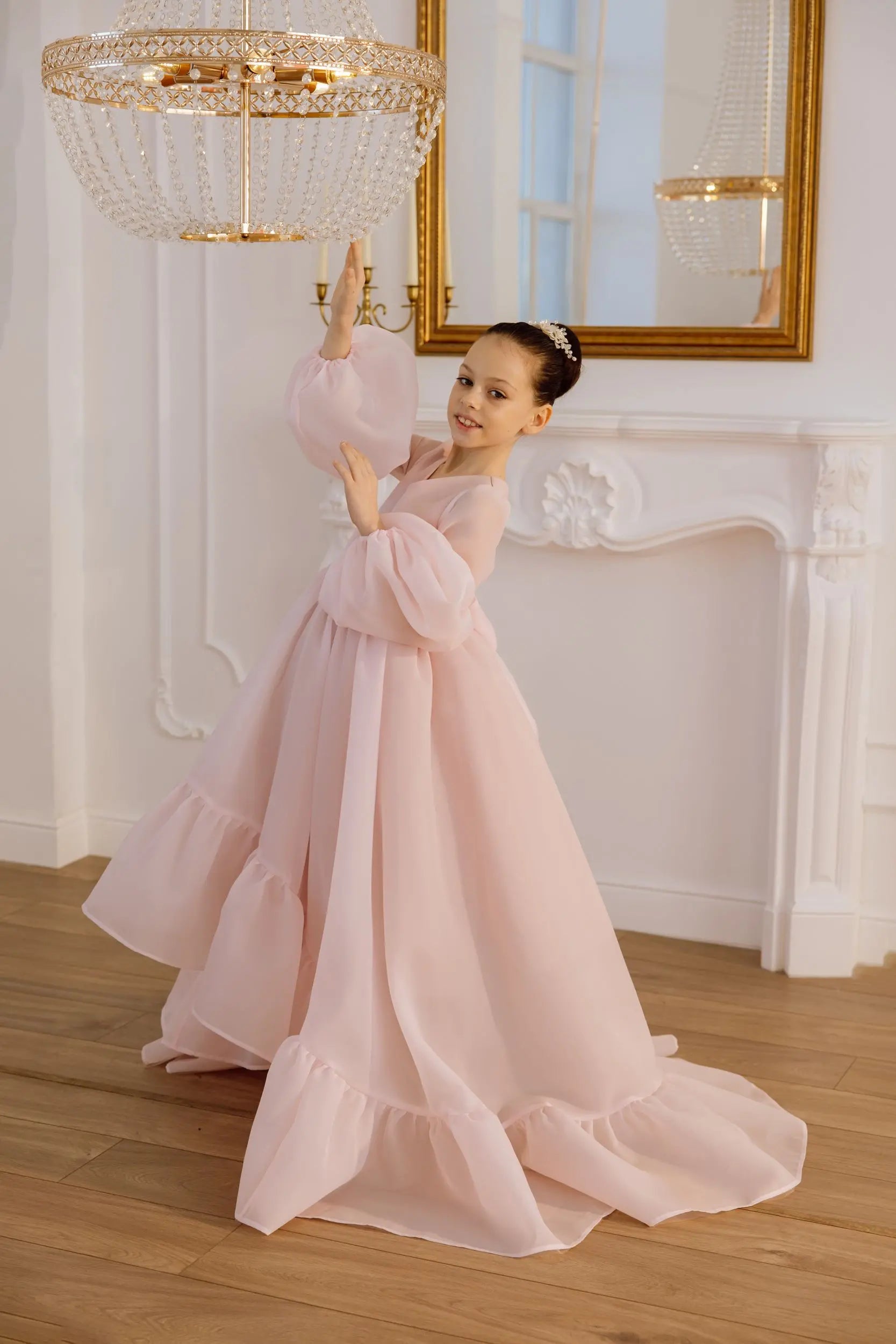 Valentina satin flower girl dress
