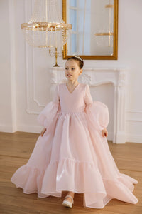 Valentina satin flower girl dress