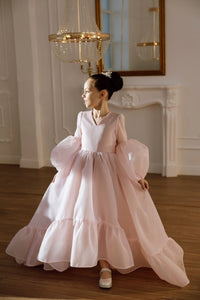 Valentina satin flower girl dress
