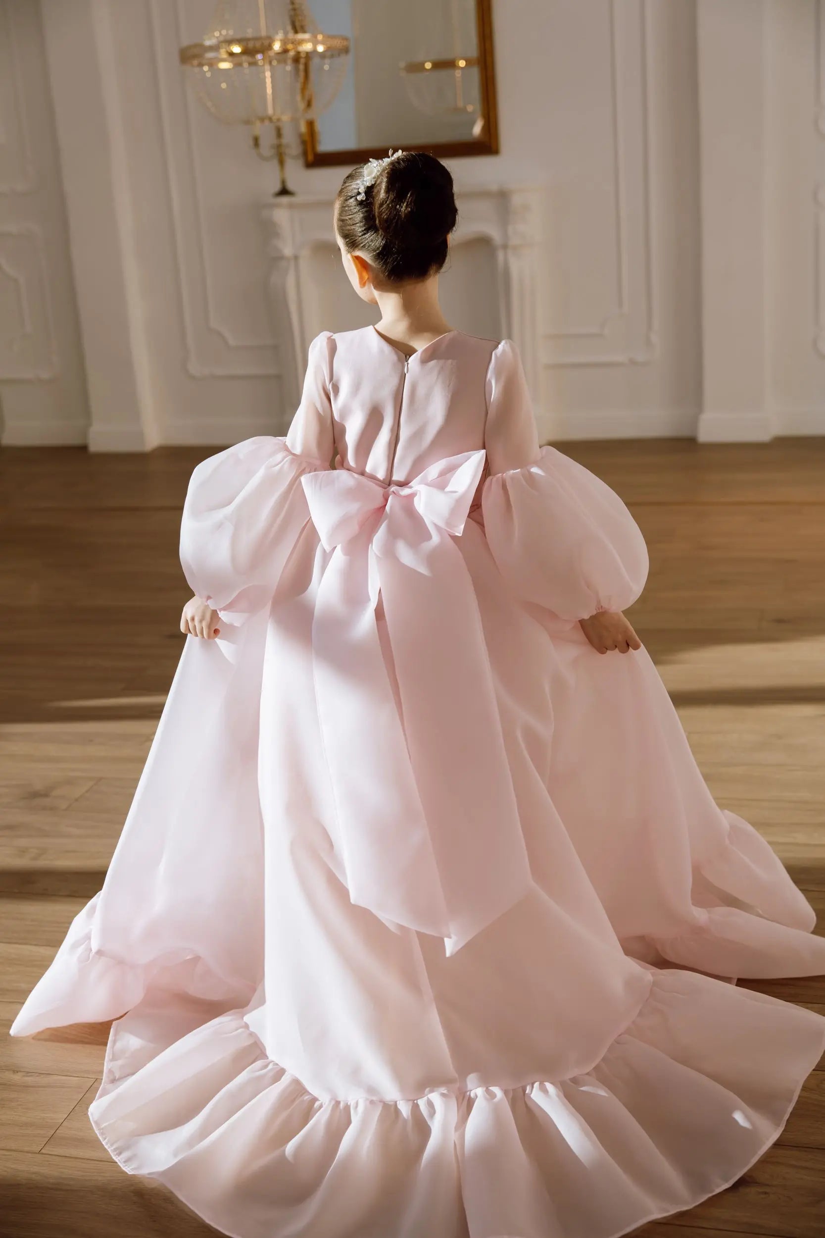 Valentina satin flower girl dress