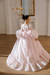 Valentina satin flower girl dress