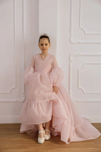 Valentina satin flower girl dress