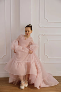 Valentina satin flower girl dress