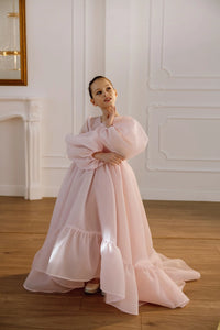 Valentina satin flower girl dress