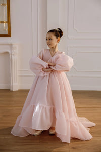 Valentina satin flower girl dress