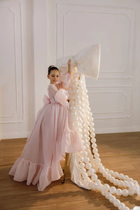 Valentina satin flower girl dress