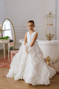 Lily satin flower girl dress