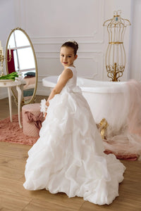 Lily satin flower girl dress