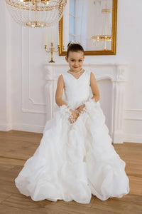 Lily satin flower girl dress