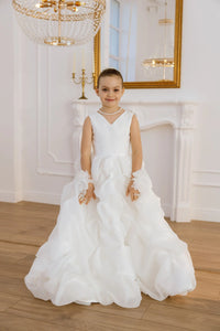 Lily satin flower girl dress