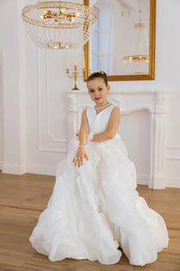 Lily satin flower girl dress
