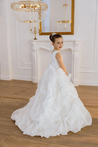 Lily satin flower girl dress