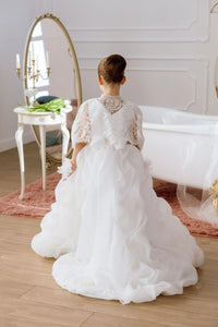 Lily satin flower girl dress