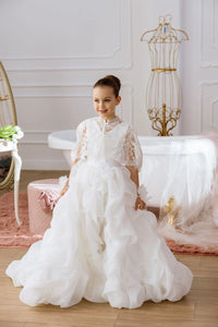 Lily satin flower girl dress