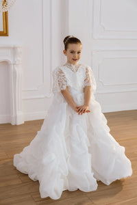 Lily satin flower girl dress