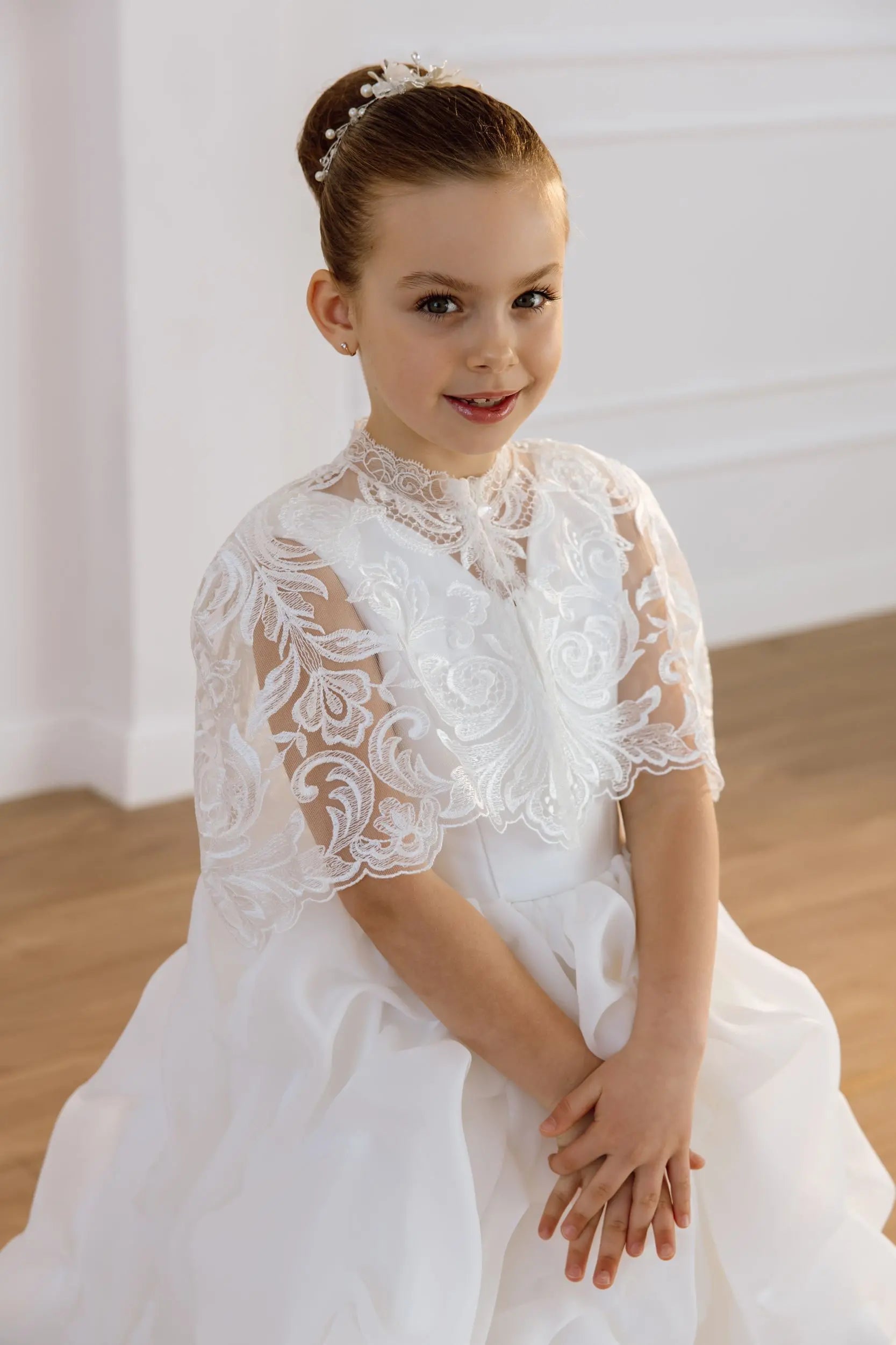 Lily satin flower girl dress