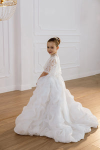 Lily satin flower girl dress